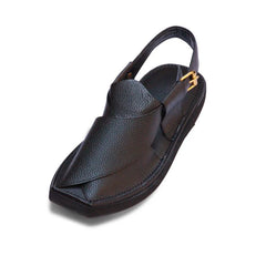 Jet Black – Daanedar Pure Leather Handmade Kaptaan Chappal